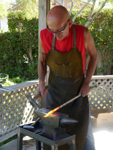 Hans Duus will demonstrate his blacksmithing skills in the garden at Elverhoj Museum on Saturday and Sunday.